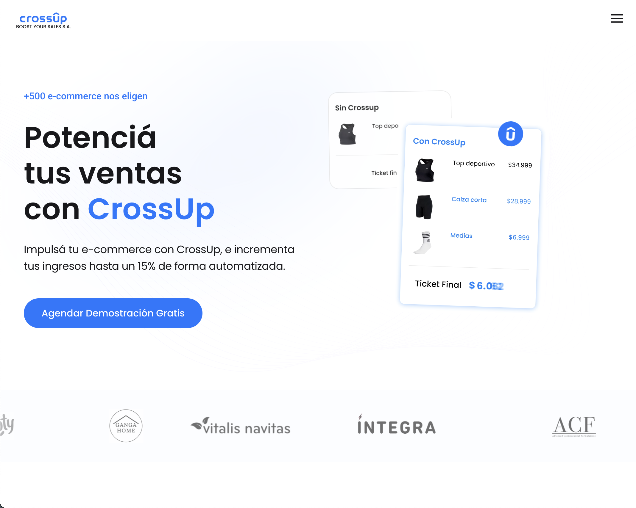 Crossup · Integración de proveedores